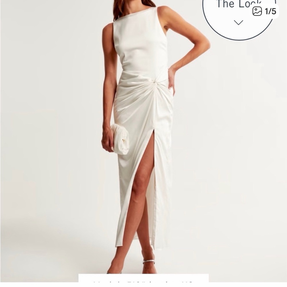 Abercrombie & Fitch White Satin Dress NWT